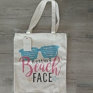 Resting Beach Face Tote Bag